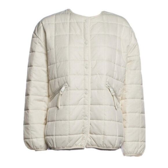 Rebecca Minkoff Box Quilt Puffer Zip Pockets White Cream Jacket Women’s Size S - Picture 1 of 12